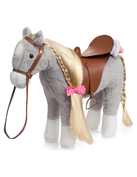 Caballo de Peluche HollyHOME 27,94 cm Gris con Accesorios