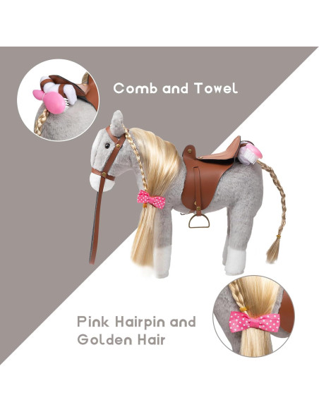 Caballo de Peluche HollyHOME 27,94 cm Gris con Accesorios