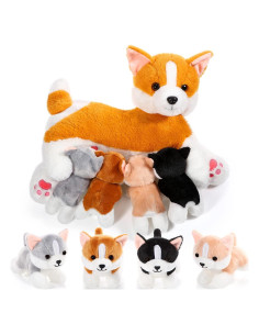 Conjunto de Peluches de Perro Mamá Honoson Corgi 5 Piezas