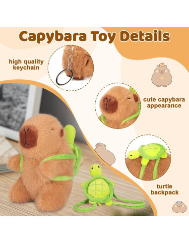 Peluche Capibara Emoin 16 cm Suave y Kawaii con Mochila