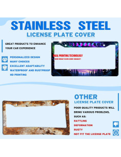 Marco de Placa de Licencia TINALUIN Acero Inoxidable 16x30.9cm 2