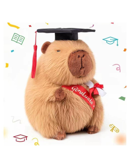 Peluche Capybara de Graduación Emoin 22,86 cm Clase 2025