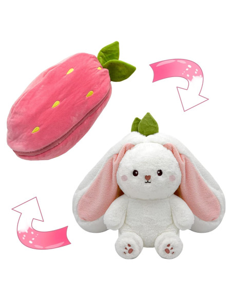 Conejo de Peluche Reversible YOUBLEK 35 cm Fresa