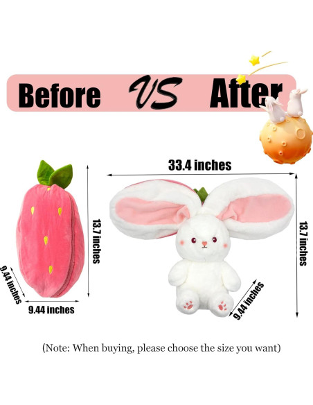 Conejo de Peluche Reversible YOUBLEK 35 cm Fresa