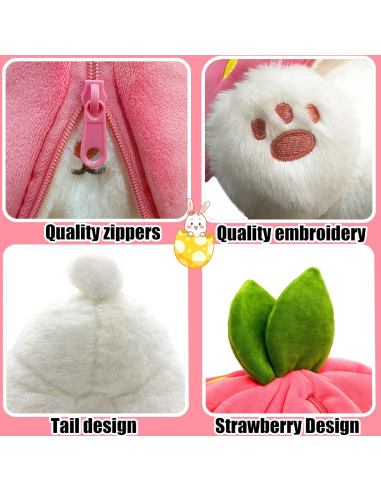 Peluche Conejo Reversible YOUBLEK Fresa 18 cm