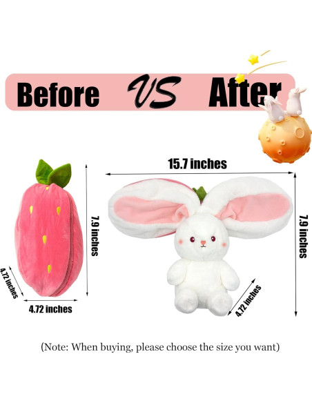 Peluche Conejo Reversible YOUBLEK Fresa 18 cm