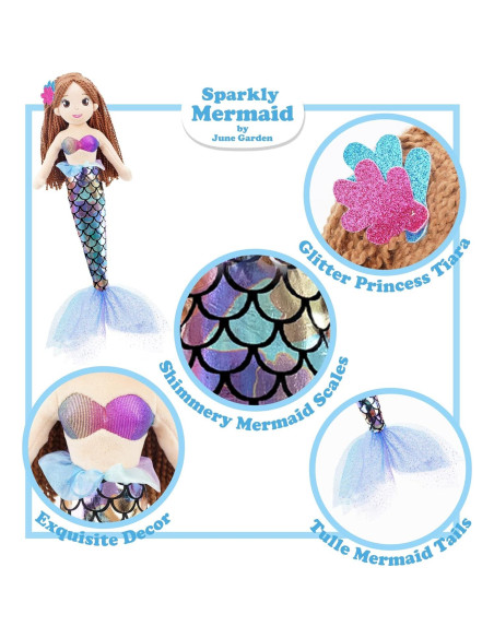 Muñeca de Sirena Tifara 45.7cm Jardín de Junio Peluche Muñeca de Sirena Tifara 45.7cm Jardín de Junio Peluche