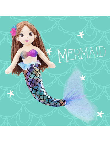 Muñeca de Sirena Tifara 45.7cm Jardín de Junio Peluche