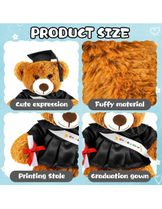 Oso de Graduación 2025 Foilswirl Toga y Gorro 22,86 cm 2