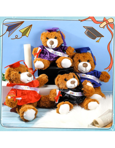 Oso de Graduación 2025 Foilswirl Toga y Gorro 22,86 cm