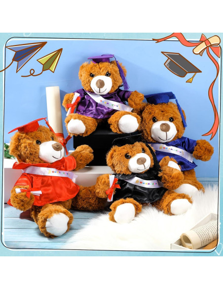 Oso de Graduación 2025 Foilswirl Toga y Gorro 22,86 cm