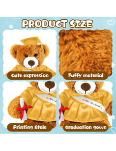 Oso de Graduación 2025 Foilswirl Toga y Gorro 22,86 cm 2