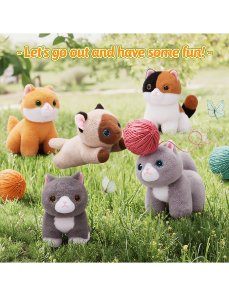 Casa de Peluche OUOZZZ con 5 Gatos Suaves - Juguete Interactivo