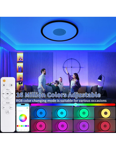 Luz de Techo LED RGB UprizeP 24W con Altavoz Bluetooth