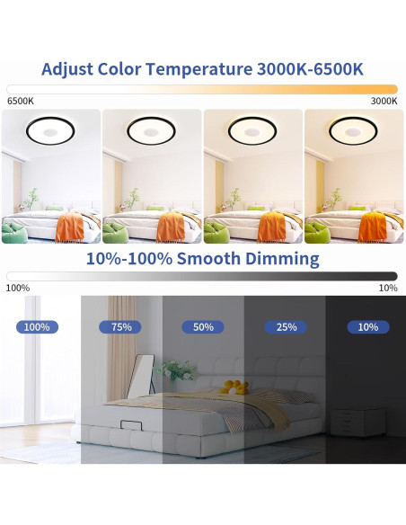 Luz de Techo LED RGB UprizeP 24W con Altavoz Bluetooth