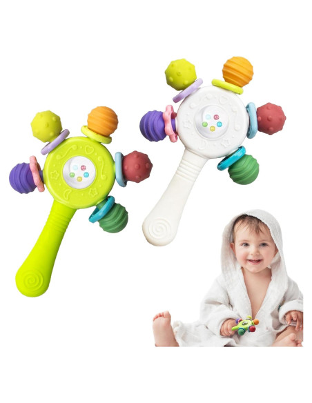 Juguetes de Dentición Sensorial para Bebés 2PCS - Libre de BPA Juguetes de Dentición Sensorial para Bebés 2PCS - Libre de BPA
