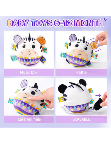 Juguete Musical de Bebé Koty Cebra Púrpura Interactivo