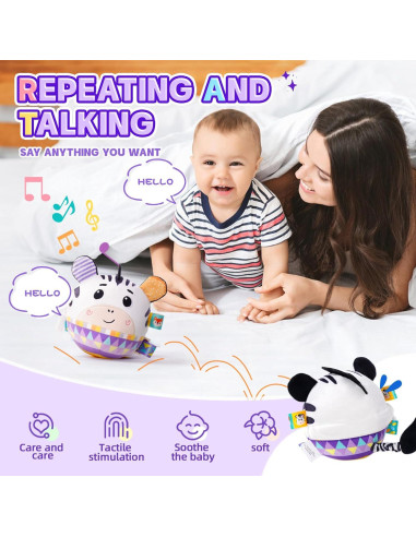 Juguete Musical de Bebé Koty Cebra Púrpura Interactivo