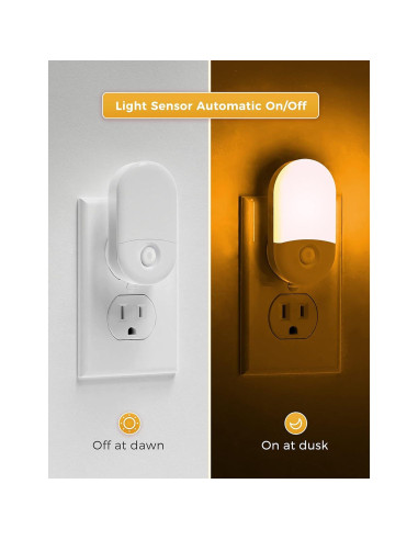 Luz Nocturna Ámbar LOHAS 0.6W LED Sensor Automático