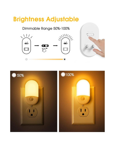 Luz Nocturna Ámbar LOHAS 0.6W LED Sensor Automático