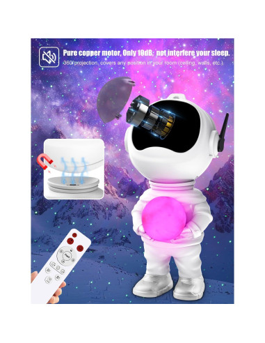 Proyector de Estrellas 3 en 1 Astronauta LED 33 Efectos
