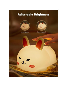 Luz Nocturna Conejo Minetom 7 Colores Control Táctil 2