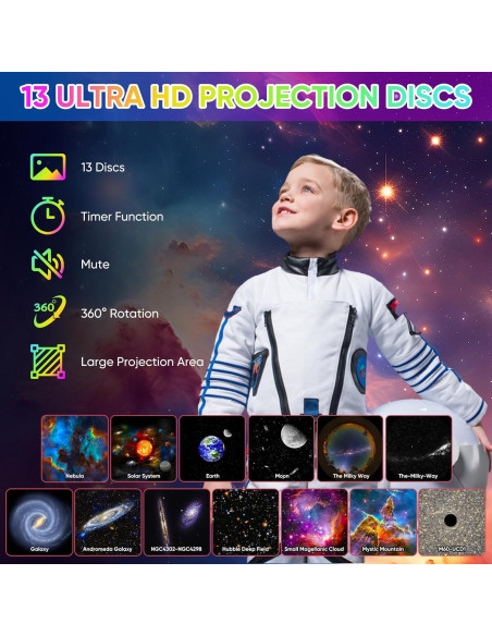 Proyector Galáctico FlyLily 13 en 1 Luz Nocturna HD