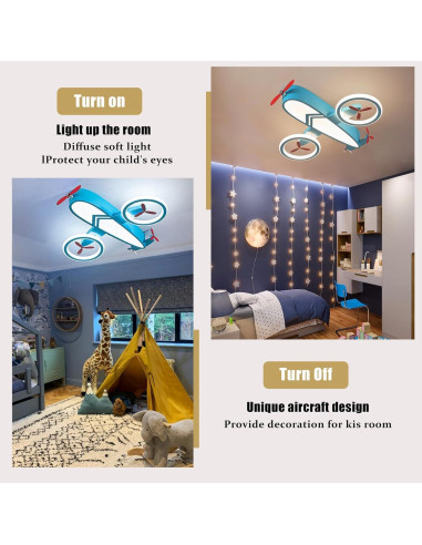 Luz de Techo LED YUDINGKEJI Aviación Azul 68W Control Remoto
