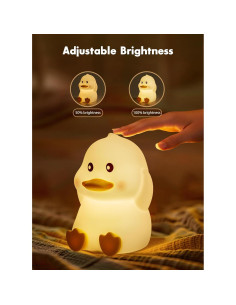 Minetom Lámpara Nocturna Pato Silicona 7 Colores Táctil 2