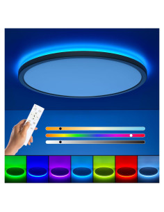 Luz de Techo LED Annaror 24W RGB Regulable 32cm Negra