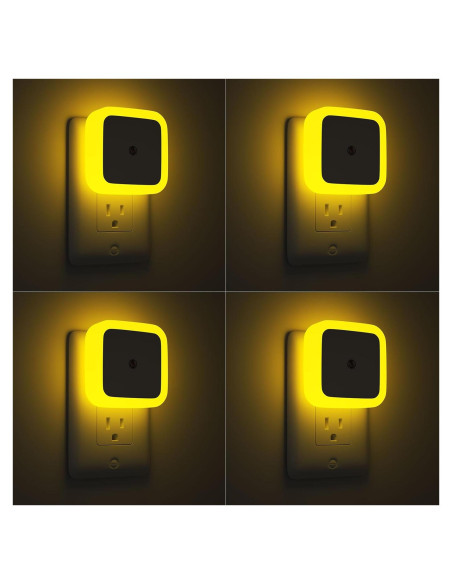 Luz Nocturna Sujeet LED Ámbar 4 Piezas Sensor Crepúsculo Luz Nocturna Sujeet LED Ámbar 4 Piezas Sensor Crepúsculo