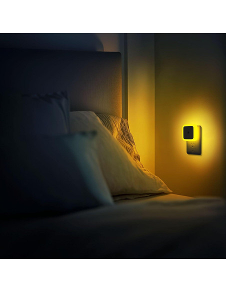 Luz Nocturna Sujeet LED Ámbar 4 Piezas Sensor Crepúsculo Luz Nocturna Sujeet LED Ámbar 4 Piezas Sensor Crepúsculo