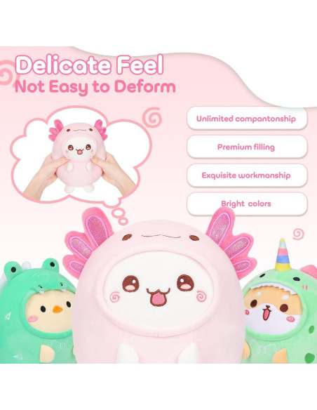 Almohada de Gato Axolote Alayger 20 cm Peluche Kawaii