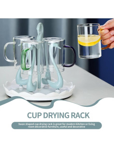 Soporte para Secar Tazas Cyrank Cisne Azul 6 Cabezas 2