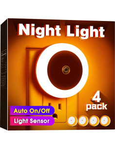 Luz Nocturna LED Briignite Ámbar Naranja, 4 Piezas, 0.6W 2