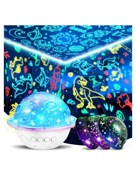 Lámpara Proyector DEVRNEZ 4 en 1 Luz Nocturna Infantil Lámpara Proyector DEVRNEZ 4 en 1 Luz Nocturna Infantil