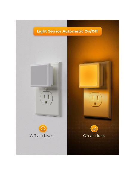 Luz Nocturna LED LOHAS 6-Pack Sensor Crepúsculo 1800K