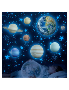 Calcomanías Brillantes del Sistema Solar Robmoda 128 Piezas