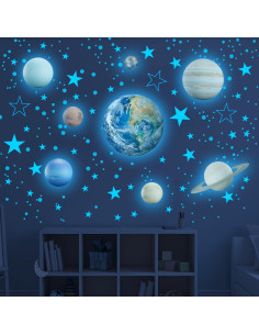 Calcomanías Brillantes del Sistema Solar Robmoda 128 Piezas 2