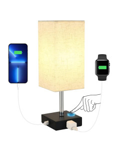 Lámpara de Noche Woderdeng Táctil 3 Niveles USB Lino Claro