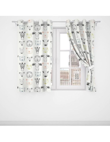 Cortinas de Animales del Bosque Trelemek 2 Paneles 53x160cm