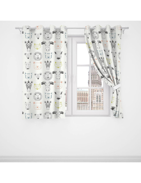 Cortinas de Animales del Bosque Trelemek 2 Paneles 53x160cm