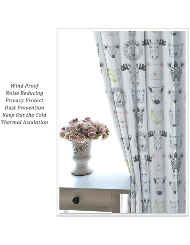 Cortinas de Animales del Bosque Trelemek 2 Paneles 53x160cm