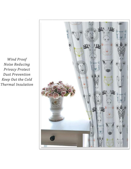 Cortinas de Animales del Bosque Trelemek 2 Paneles 53x160cm