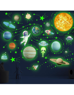 Calcomanías Brillantes del Sistema Solar Robmoda 132 Piezas 2