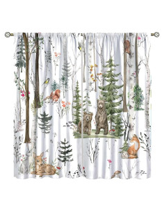 Cortinas Opacas Trelemek Animales del Bosque 2 Paneles 213 cm