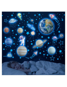 Calcomanías Brillantes del Sistema Solar Robmoda 132 Piezas