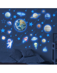 Calcomanías Brillantes del Sistema Solar Robmoda 132 Piezas 2