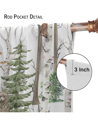 Cortinas Opacas Trelemek Animales del Bosque 2 Paneles 66x213 cm