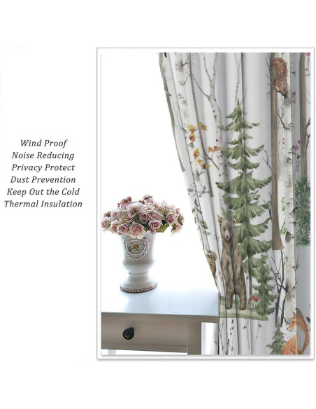 Cortinas Opacas Trelemek Animales del Bosque 2 Paneles 66x213 cm
